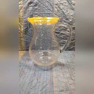 Heavy Blown Glass Pitcher